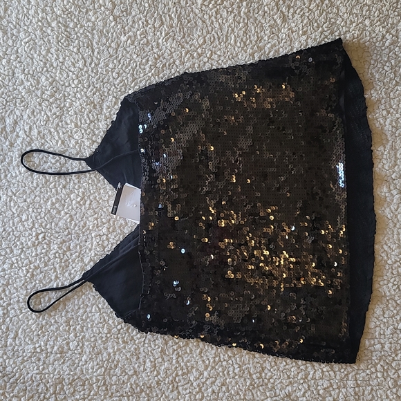 NWT Mango Sequined Nera Strap Top in Black - Picture 12 of 14